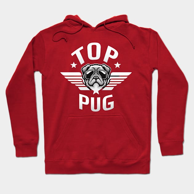 Top Pug Hoodie by TooplesArt